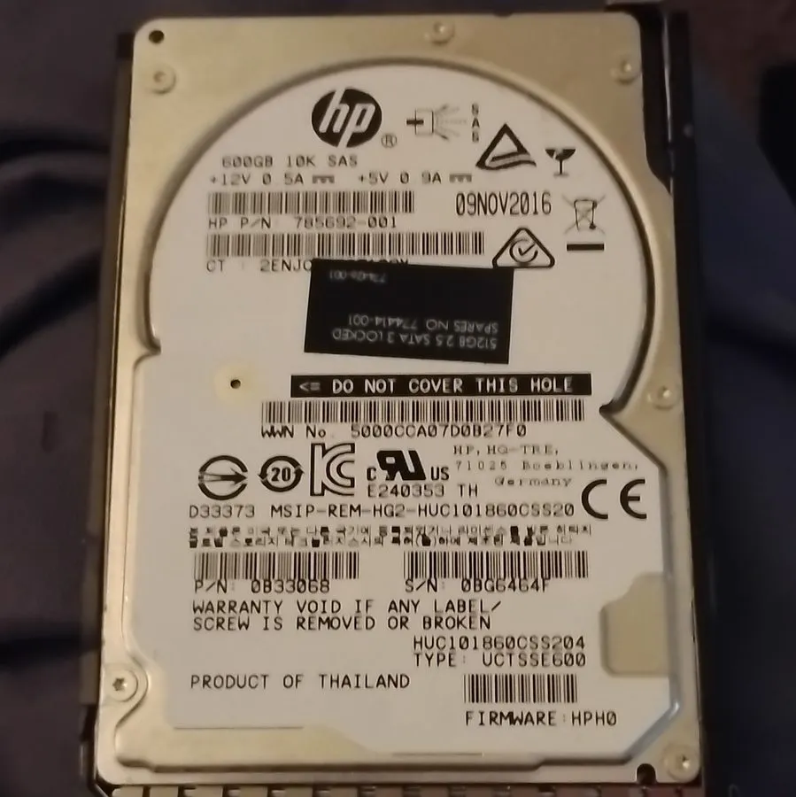 Жёсткий диск P6GJX DELL HGST 600GB 12G SAS 10K 2.5" HDD HARD DRIVE HUC101860CSS2