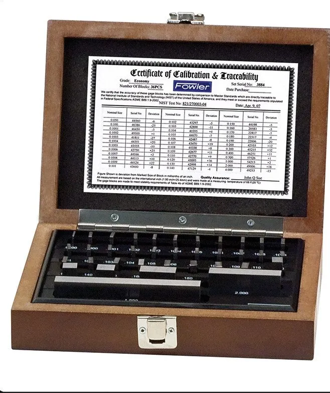 Измерительный инструмент Fowler Rectangular Steel Gage Block Set P/N 53-670-036
