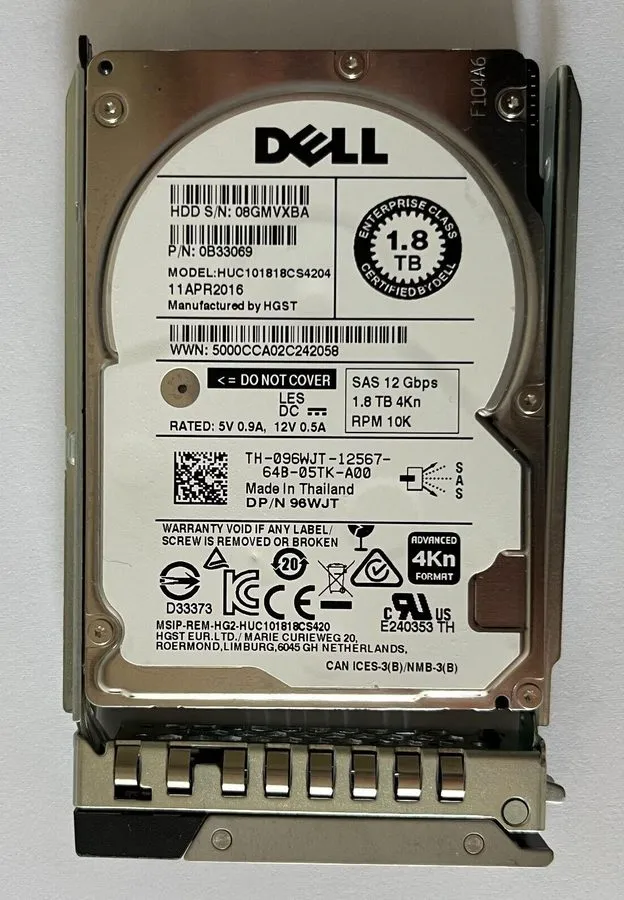 Жёсткий диск NewVTHDD DELL 1.8TB SAS 2.5" 12Gbps 10K RPM HDD HUC101818CS4204 0VT