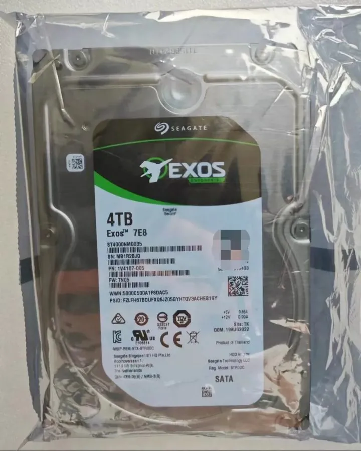 Жёсткий диск Seagate Exos 7E8 Enterprise ST4000NM0035 4TB 3.5" SATA Hard Drive 7