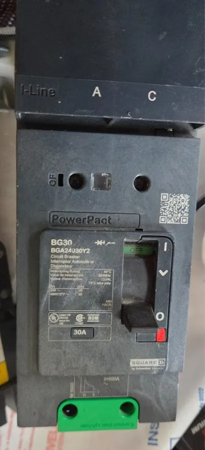 Автоматический выключатель Square D BGA BGA24030Y2 2 Pole 30 Amp 480V Circuit Br — фото лота 1