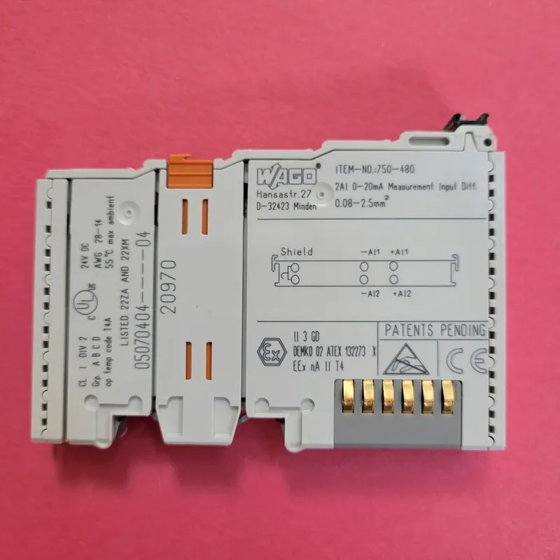 ПЛК WAGO 750-480 MODULE 2-CHANNEL ANALOG INPUT; 0-20mA DIFFERENTIAL MEASUREMENT