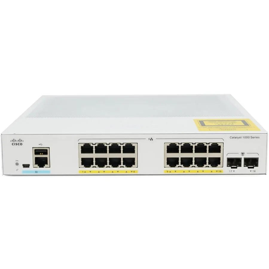 Коммутатор Cisco Catalyst C1000-16FP-2G-L 16-Port Gigabit PoE+ Switch 240W 2 SFP