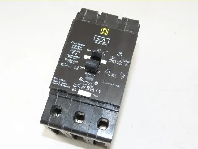 Автоматический выключатель Square D EDB34040 40A 480V 3-Pole Molded Case Circuit