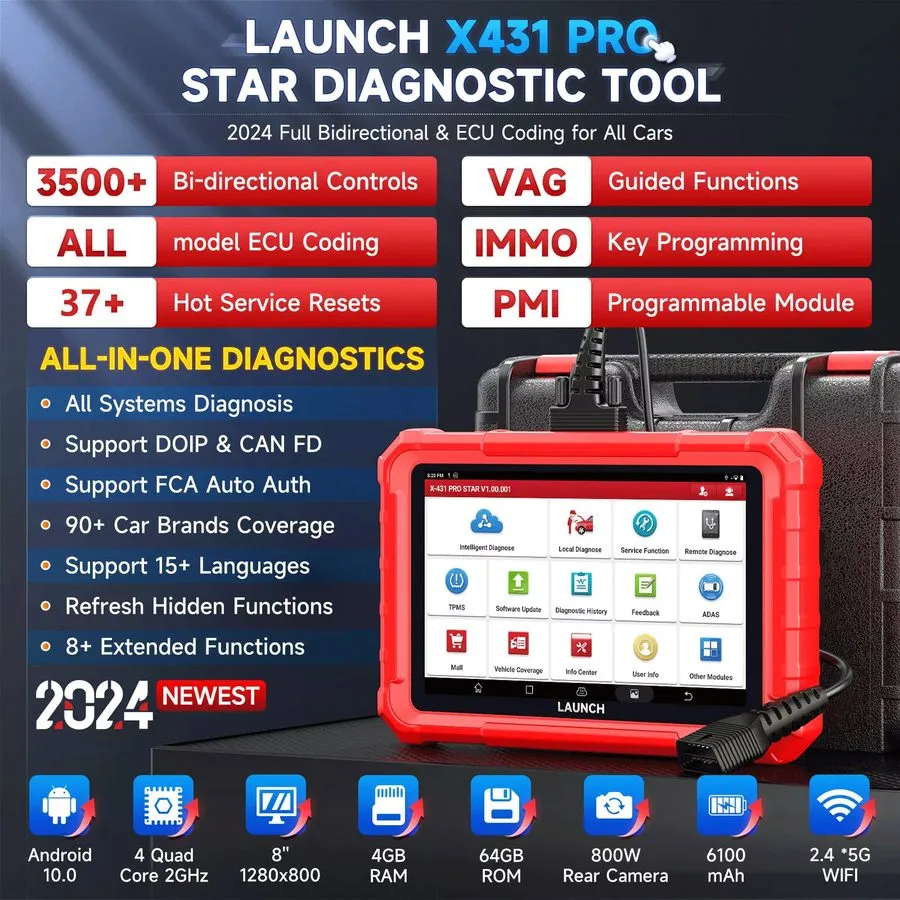 Диагностический сканер 2026 LAUNCH X431 PRO Star Car OBD2 Scanner Bi-directional — фото лота 1