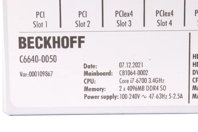 Промышленный компьютер C6640-0050 000109867 BECKHOFF