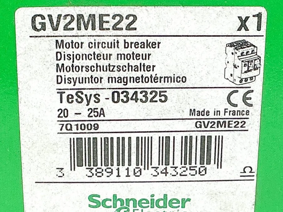 Автоматический выключатель Schneider Motor Circuit Breaker GV2ME22 20 25 A 3POLE