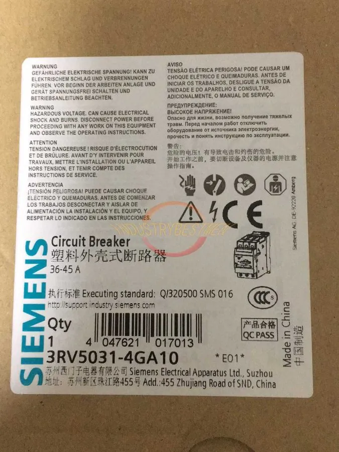 Автоматический выключатель SIEMENS 3RV5031-4GA10 36-45A Motor Protection Circuit
