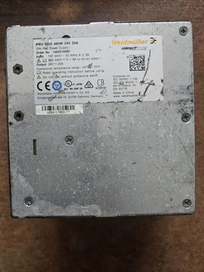 Блок питания Weidmüller 1469510000 PRO ECO 480W 24V 20A DIN Rail Power Supply
