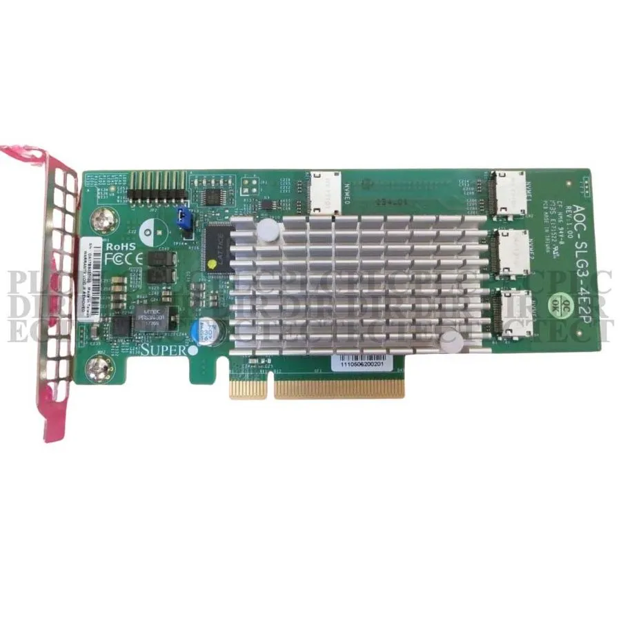 Кабель Supermicro AOC-SLG3-4E2P PCIe Add-On Card 6.4GB/s Quad-Port Gen-3 NVMe HB