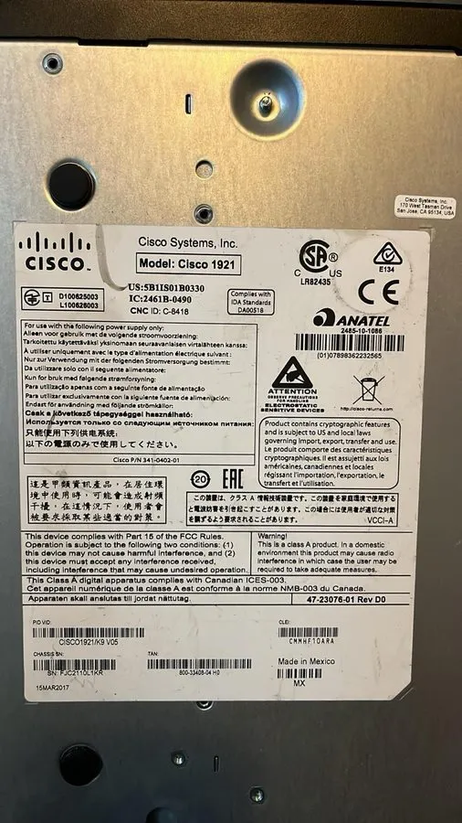 Маршрутизатор Cisco 1921/K9 2 Port Gigabit Integrated Services Router — фото лота 2
