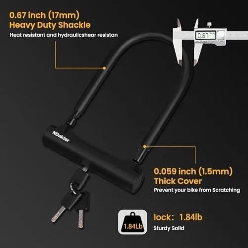 Такелажная скоба Bike Locks,17mm Shackle Heavy Duty Anti Theft Bike 6.3in x 8.66 — фото лота 2