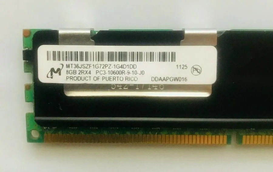 Сервер Micron 8GB RAM (1x8GB) PC3-10600R DDR3-1333 SERVER SDRAM MT36JSF1G72PZ — фото лота 2