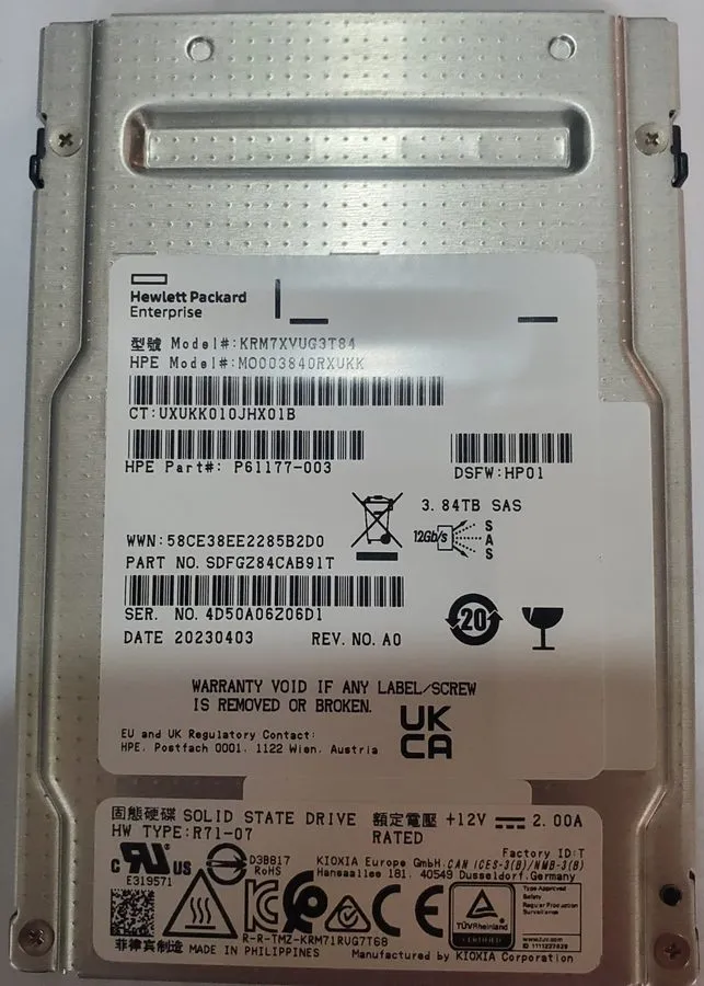 SSD-накопитель KIOXIA KRM7XVUG3T84 3.84TB SSD