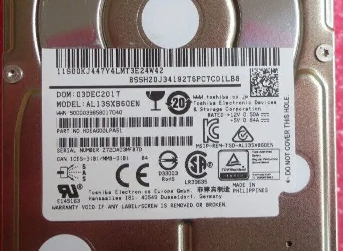 Жёсткий диск Dell 600GB 15K 2.5 Enterprise Class SAS 12Gb/s HDD 512N AL13SXB60EN