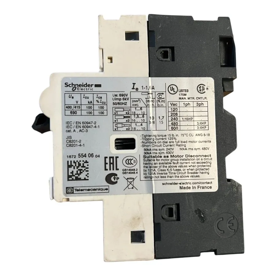 Автоматический выключатель Schneider GV2RT06 motor circuit breaker