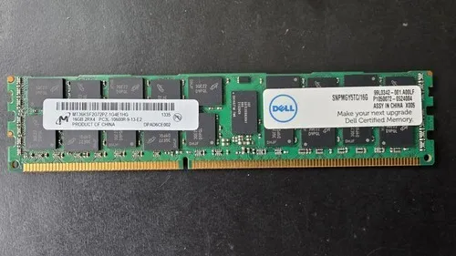 Модуль памяти 16GB Micron DDR3 ECC RDIMM PC3L-12800R MT36KSF2G72PZ And 1 PC3-149