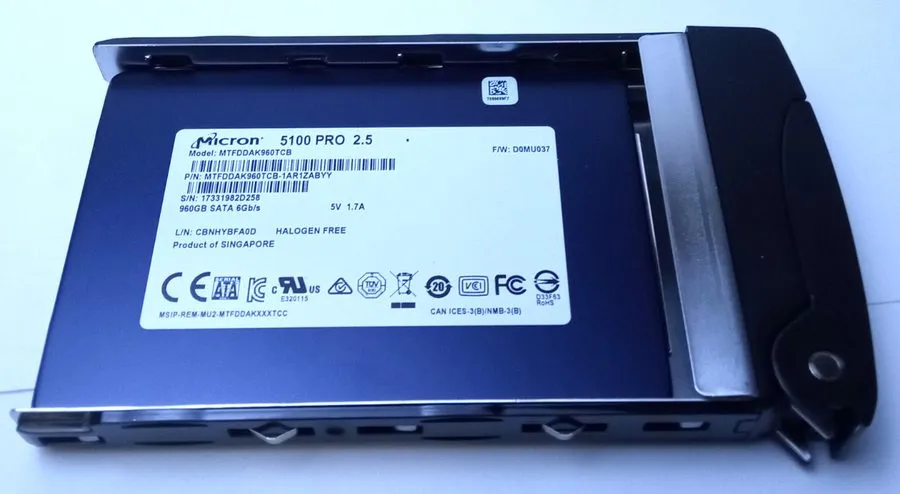 SSD-накопитель Micron 5100 PRO MTFDDAK960TCB-1AR1ZABYY 960GB 2.5" eTLC Mixed Use — фото лота 1