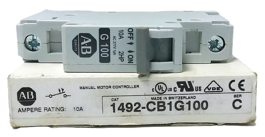 Автоматический выключатель Allen-Bradley 1492-CB1-G100 Ser C 277 V AC 10 A Minia