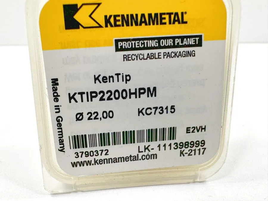 Режущий инструмент Kennametal KTIP2200HPM 22mm Carbide Drill Insert Replaceable 