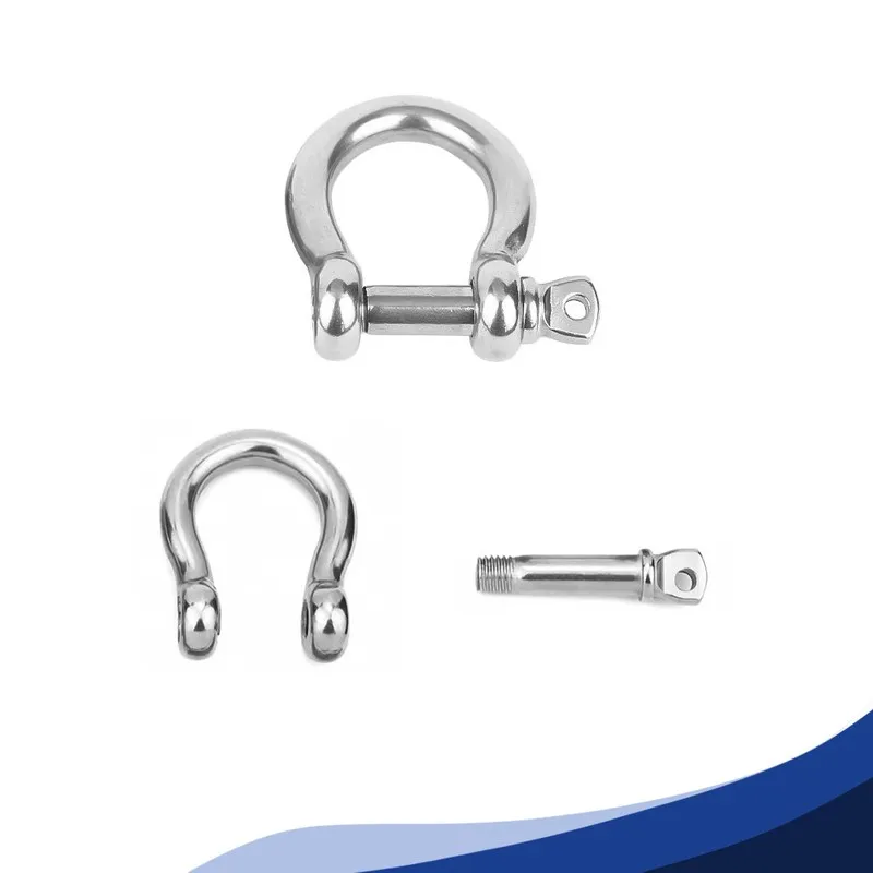 Такелажная скоба 304 Stainless Steel Bow Shackle Rigging Marine Shackles M4 M5 M — фото лота 2