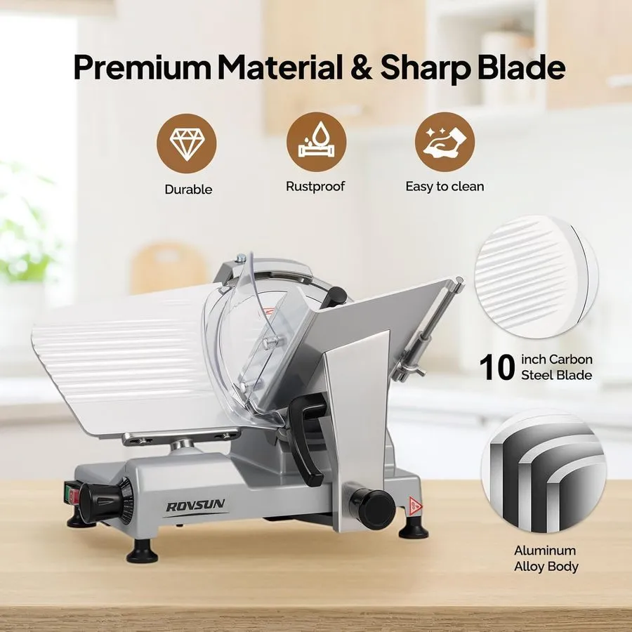 Прибор поиска коммуникаций ROVSUN 10Inch Commercial Meat Slicer, 300W Electric D — фото лота 2