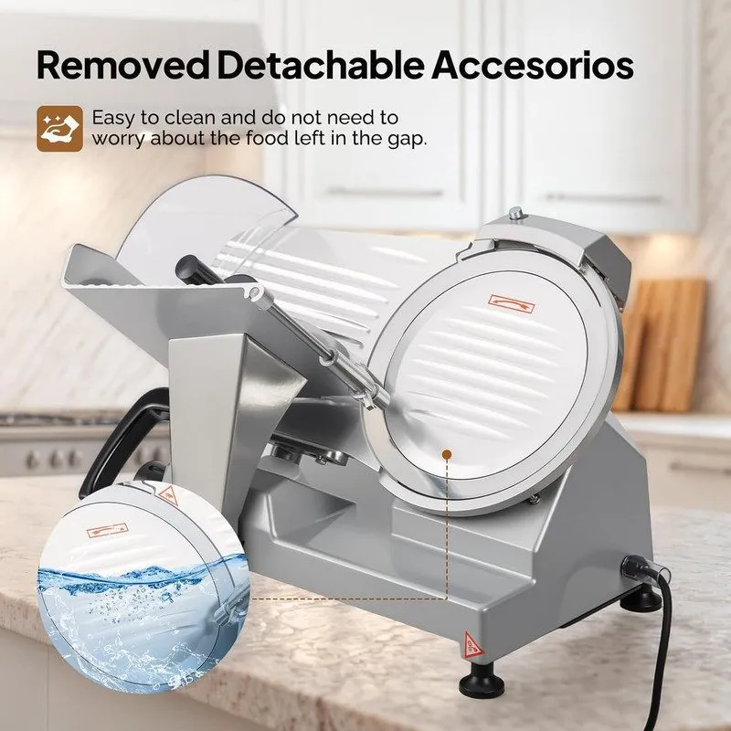 Прибор поиска коммуникаций ROVSUN 10Inch Commercial Meat Slicer, 300W Electric D — фото лота 4