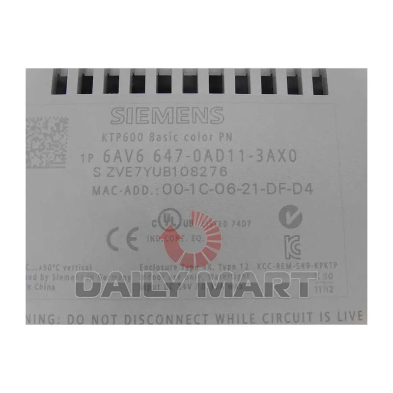 Панель оператора 6AV6647-0AD11-3AX0 SIEMENS SIMATIC HMI KTP600 BASIC PANEL