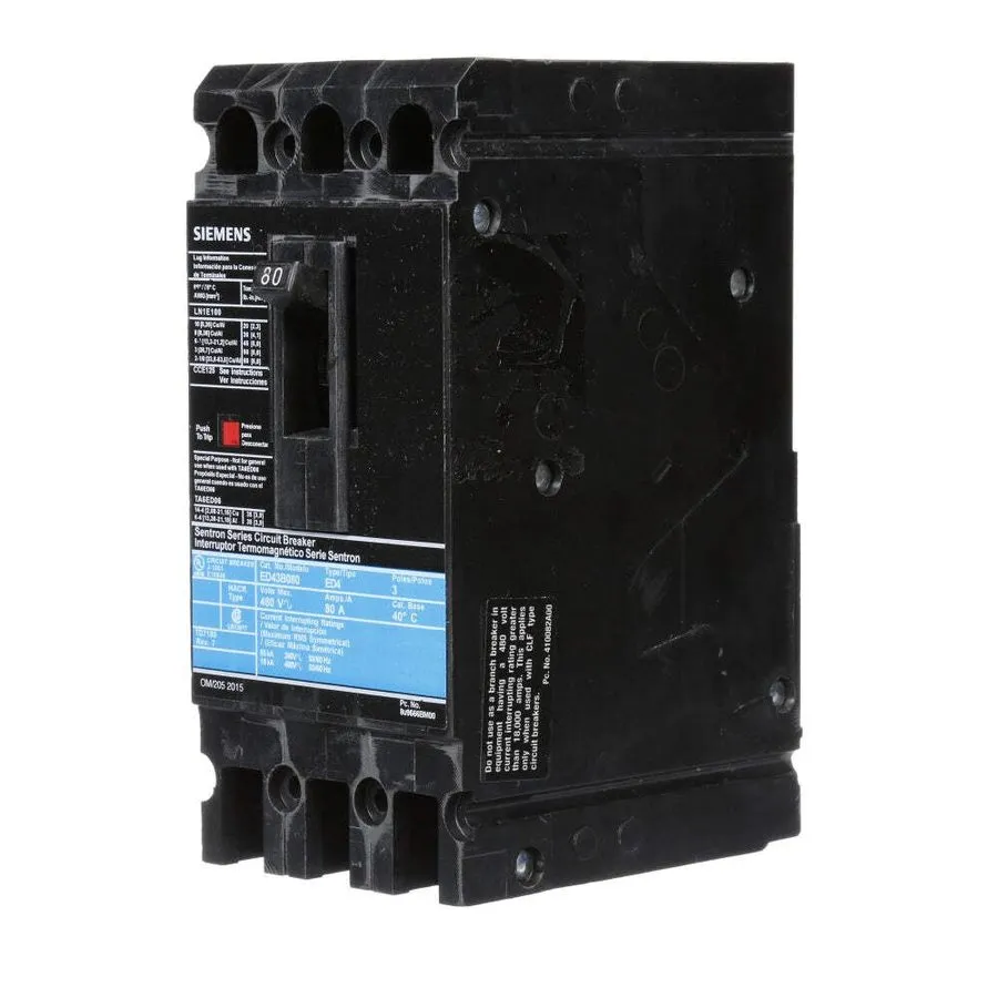 Автоматический выключатель Siemens Sentron ED43B080 Circuit Breaker 80A 3-Pole 4