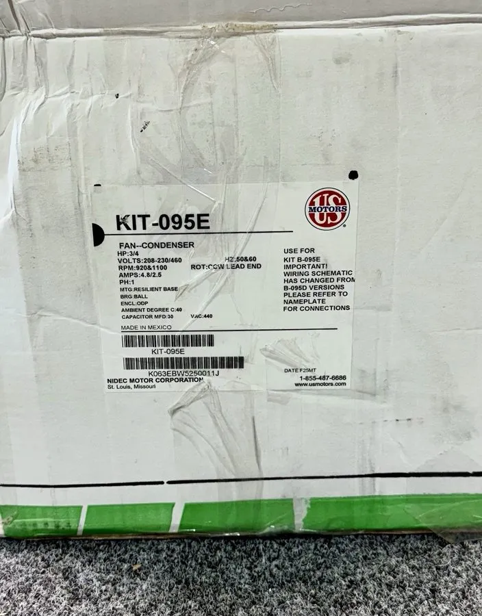Вентилятор LIEBERT KIT-095E Condenser Fan Motor 208-230/460V AC, 3/4 hp, 1 Phase
