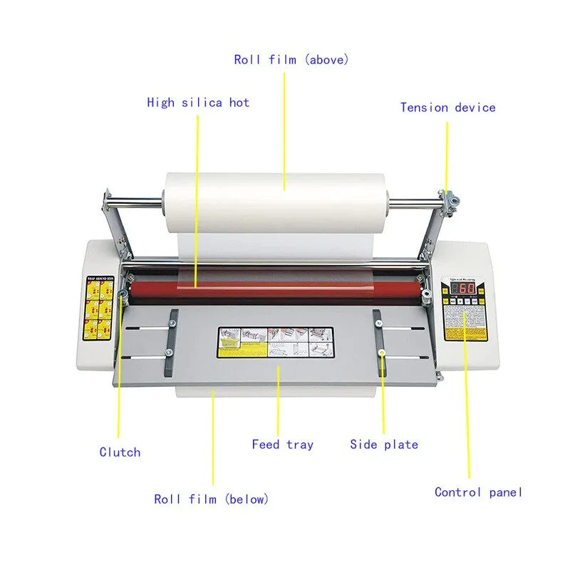 Ламинатор Electric A2 High Speed Hot Cold Roll Laminator Machine 17.3in A2 Roll 