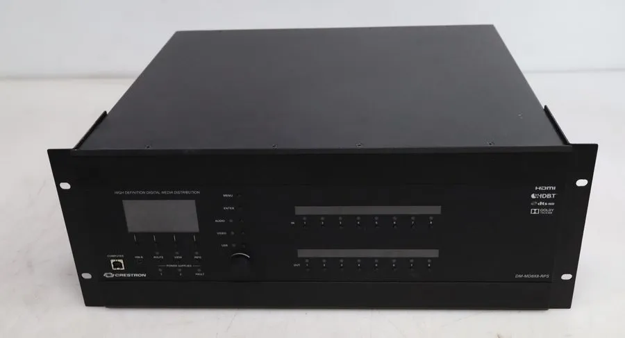 Видеокоммутатор Crestron DM-MD8X8-RPS 8x8 Media Switcher w/ 4K DSP & Fiber Cards