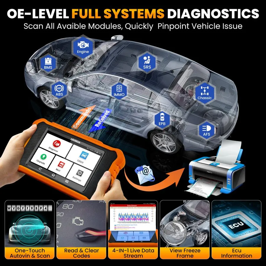 Диагностический сканер 2026LAUNCH X431 PRO V5.0 V+5.0 PRO5 All Systems Diagnosti