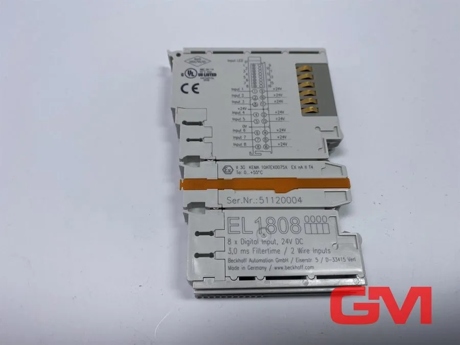 Модуль ввода-вывода EL1808 Beckhoff EtherCAT Digital Input Terminal, 24VDC, 8DI,