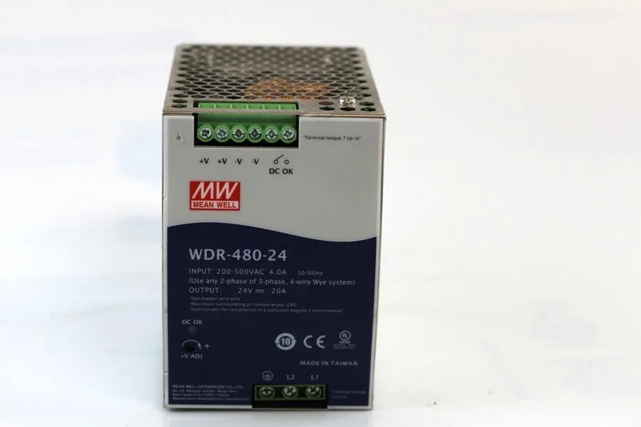 Блок питания Mean Well WDR-480-24 480 W DIN Rail Power Supply, 24 VDC 20 A, 200–