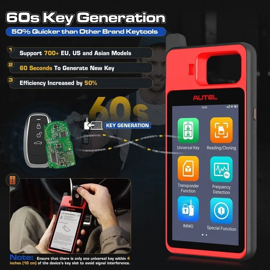 Диагностический сканер Autel Scanner MaxiIM KM100, 2026 Key FOB Programming Car 