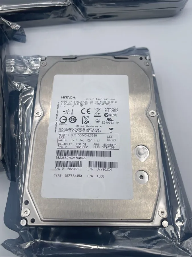 Жёсткий диск 5x HGST Spec Hitachi HUS156045VLS600 450GB 64MB 15K SAS 3.5" Hard D — фото лота 1