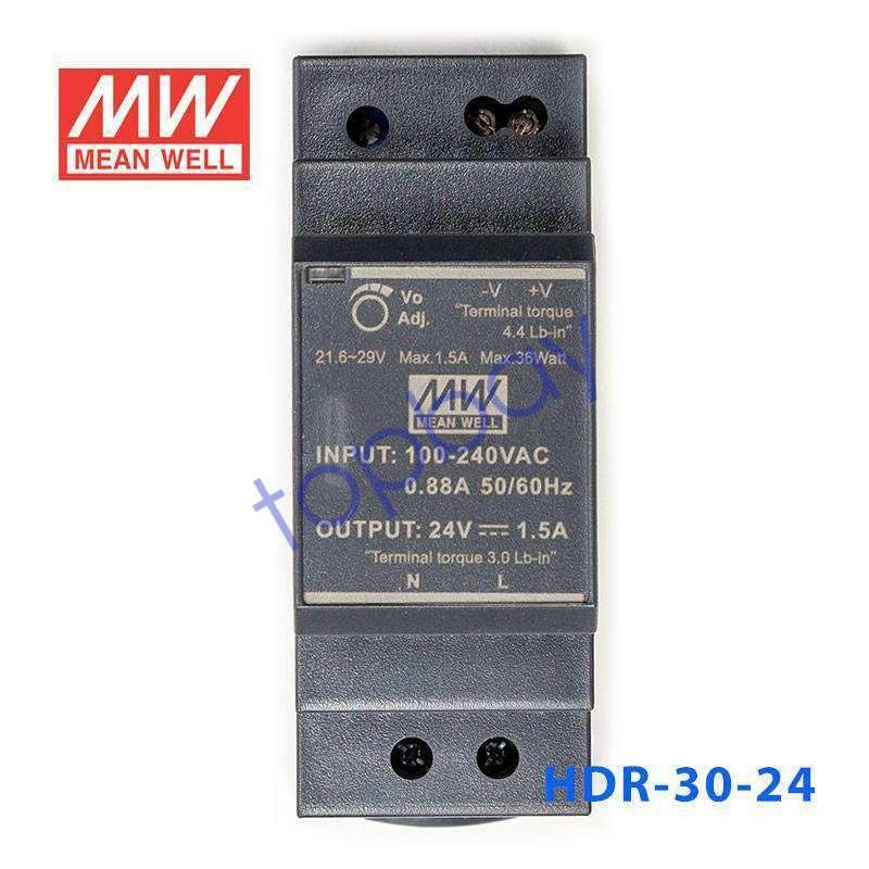 Блок питания MEAN WELL HDR-30-24 36W 24V 1.5A Hat Rails Power Supply DIN-RAIL