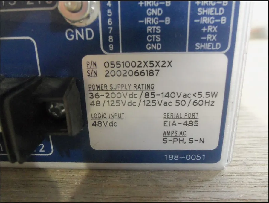 Реле защиты Ship SEL-551 OVERCURRENT RELAY RECLOSING 055100CX6X2X 220vdc