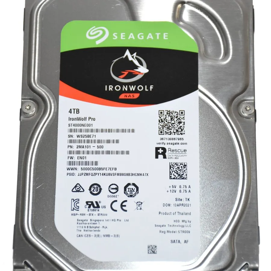 Жёсткий диск Seagate IronWolf Pro ST4000NE001 4TB 7200RPM 256MB SATA 3.5" NAS HD