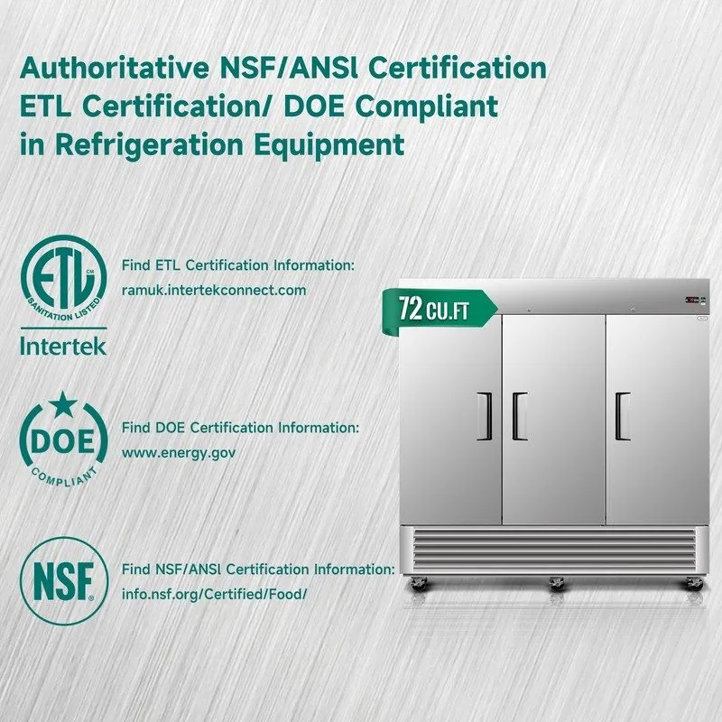 Морозильный шкаф 81"W Commercial Freezer 72Cuft Reach-In with Digital Thermostat