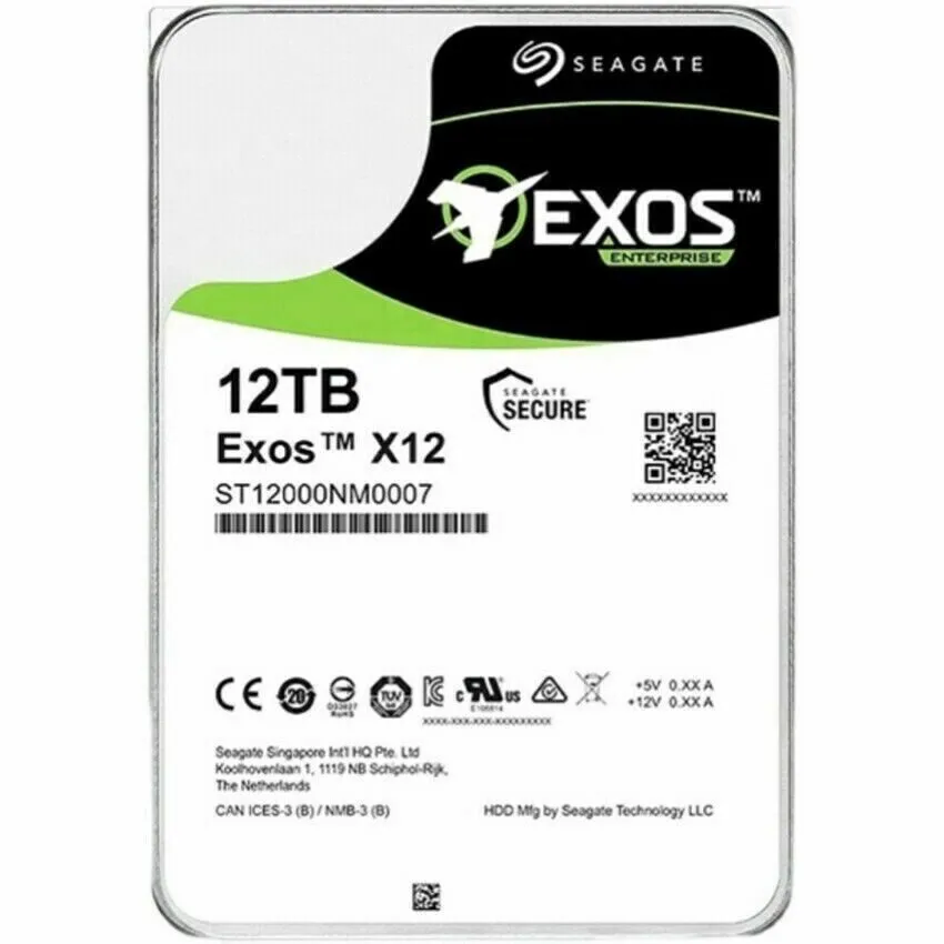 Жёсткий диск SEAGATE 12TB 7.2K SATA 3.5 EXOS X12 ENTERPRISE 6GB/S HARD DRIVE ST1