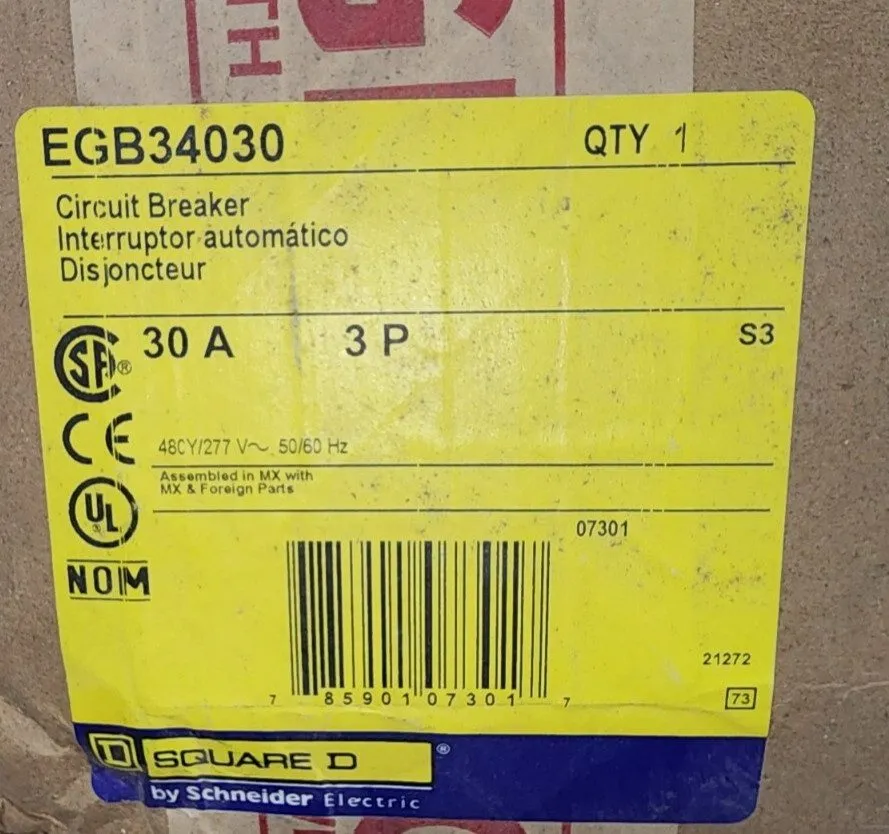 Автоматический выключатель Square D EGB34030 30 amp 35kA@480v Bolt on EGB Circui