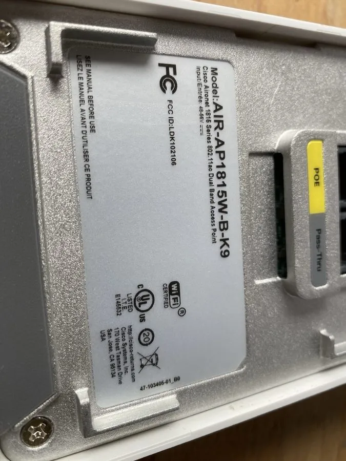 Точка доступа Wi-Fi Cisco AIR-AP1815W-B-K9 802.11ac/Wave 2/867 Mbps/3xGbE Ports/ — фото лота 2