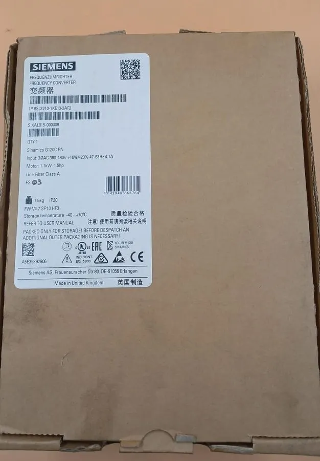 Привод Siemens 6SL3210-1KE13-2AF2 G120C RATED POWER 1,1KW