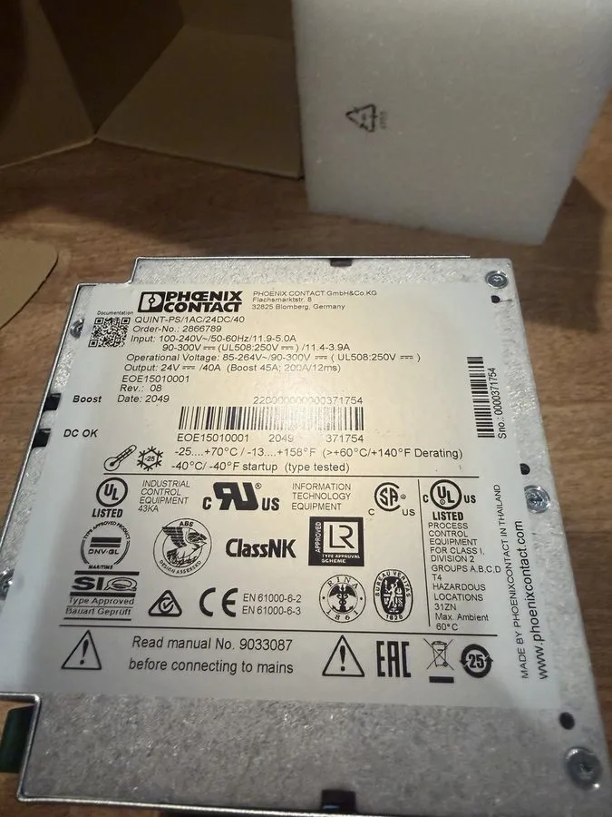 Блок питания Phoenix Contact 2866789 Power Supply, ACDC, 24VDC, 40A, 960W, DIN R