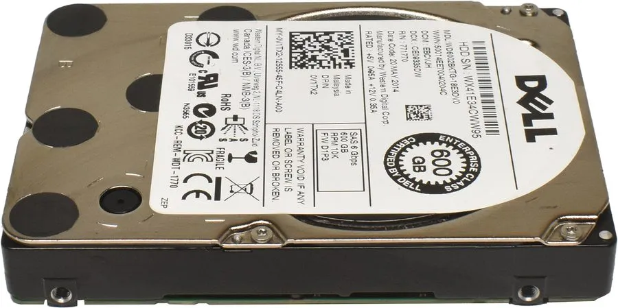 Жёсткий диск Dell 600GB 2.5" 10K 6G SAS HDD Hard Drive WD6002BKTG-18E3DV0 0V1TX2