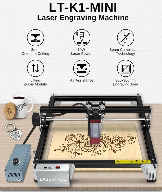 Лазерный гравёр Genmitsu Laser Engraver Kortek 10W 10000mW, Desktop Laser Cutter