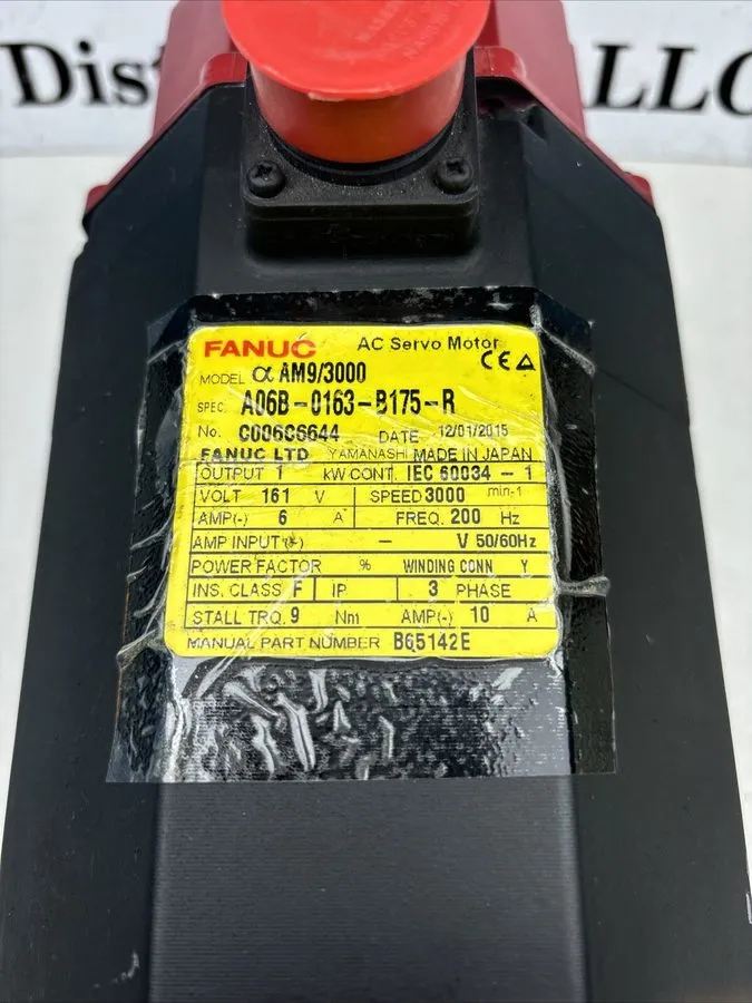 Серводвигатель FANUC AM9/3000 A06B-0163-B175-R AC SERVO MOTOR 1.0kW 161V 3000RPM