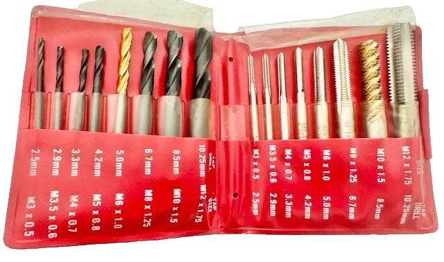 Режущий инструмент TAP and DRILL SET 2.5 to 10.25mm DRILL, M3x0.5 to M12x1.75 TA
